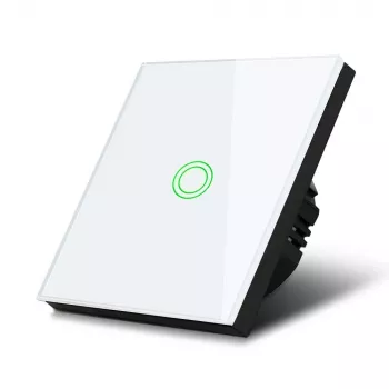 Touch-lichtschakelaar MACLEAN MCE702W — losse ronde glazen knop, bedraad, 110–240 V, 2 A, 1000 W, wit