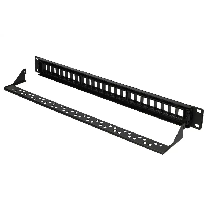 Patchpanel Extralink 24-poorts U/UTP (UTP) modulair, 1U, zwart, 482,6 mm breed