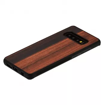 Smartphonehoesje man and wood voor Samsung Galaxy S10 — ebbenhout zwart, beschermende houten achterkant en bumper