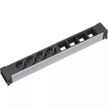Stroomverdeler 4 AC-stopcontacten Bachmann 909.007 zwart zilver