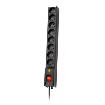 Stekkerdoos LESTAR LXA 816 G-A K zwart 8 AC-stopcontacten 230 V