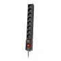 Stekkerdoos LESTAR LXA 816 G-A K zwart 8 AC-stopcontacten 230 V