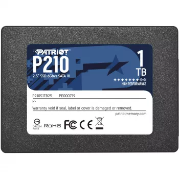 2,5 inch SATA III SSD PATRIOT P210 1 TB – 500 MB/s lezen, 400 MB/s schrijven, 7 mm hoogte