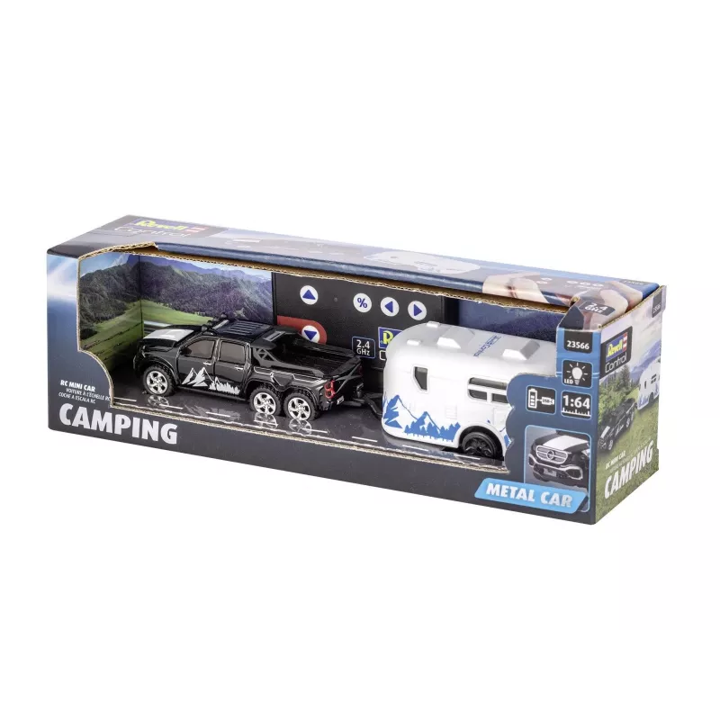 RC-auto met caravan REVELL 23566 — op afstandsbediening mini-model, batterijgevoed, speelgoedvoertuig