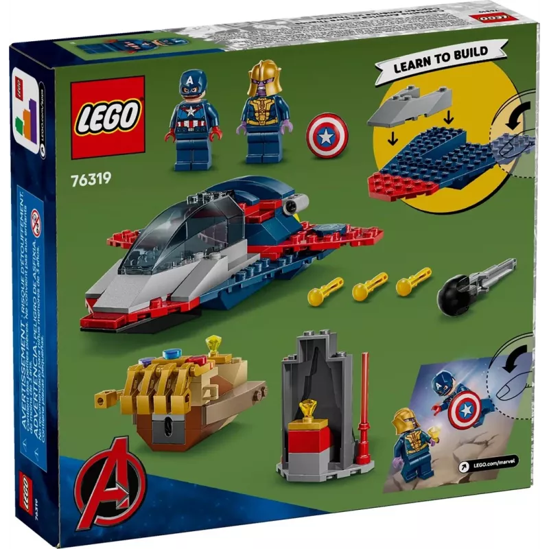 Bouwset LEGO Marvel Super Heroes Captain America Thanos 76319 — 107 onderdelen, 2 minifiguren, leeftijd 4+