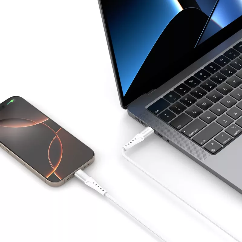 USB-kabel 4smarts 541452 1,5 m USB-C wit 0,48 Gbit/s