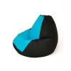 Sako zitzak poef peer zwart en blauw L 105 x 80 cm