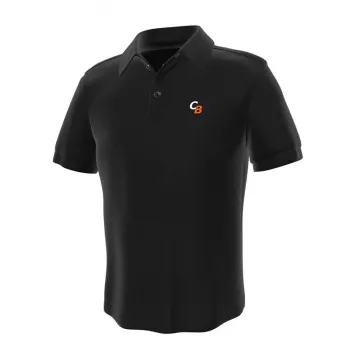 Poloshirt GamersWear ComputerBase Polo zwart maat S — heren-gamingpolo, zwart, ademende stof