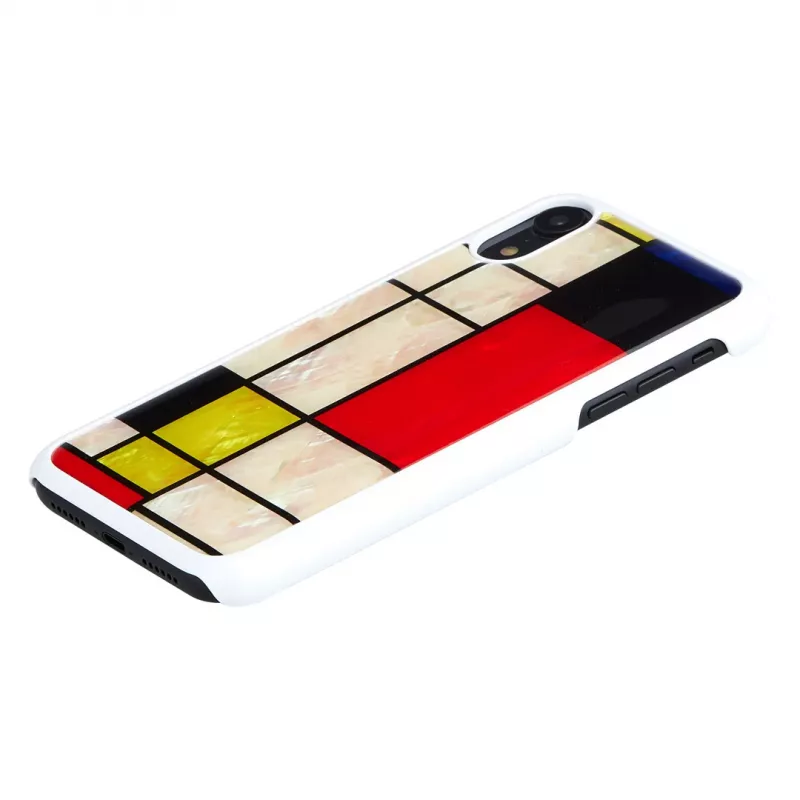 Smartphonehoesje iKins voor iPhone XR Mondrian wit – beschermende harde schaal achterkant