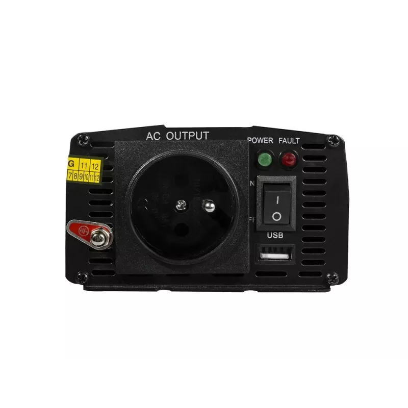 Omvormer Green Cell INV14 300W DC 24V naar 230V met USB, Type-E stopcontact, actieve koeling