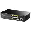 Netwerk-switch Cudy FS1010PG — 10/100 Mbps, 8 PoE-poorten, 2 uplink, 120W PoE-budget, metalen behuizing