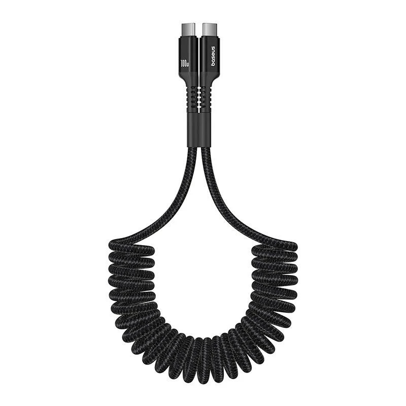 Baseus Fish-Eye USB-C-naar-USB-C-snellaadkabel 1 m 100 W zwart