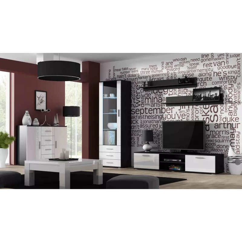 Cama woonkamer-sideboard UNI zwart/wit glanzend