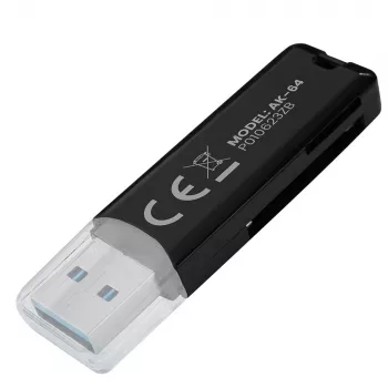 Kaartlezer SAVIO AK-64 USB 3.2 Gen 1 Type-A-uitgang, MicroSD-slot, 5000 Mbit/s, zwart