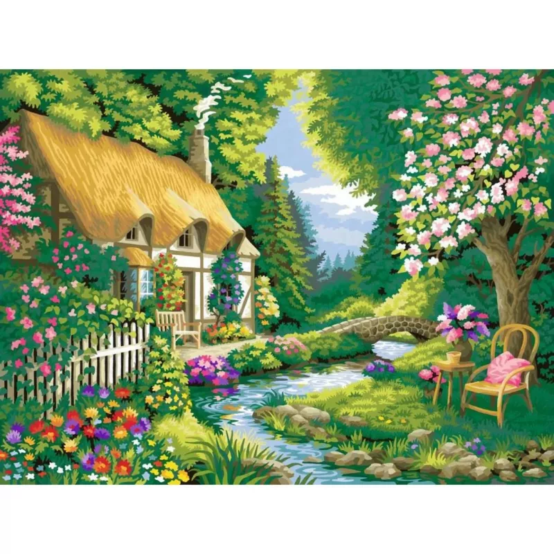 Ravensburger CreArt schilderen-op-nummer-set Landhaus am Fluss (Landhuis aan de rivier)