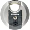Discus hangslot MASTER LOCK 70 mm Excell roestvrijstaal, afgedekte beugel, verschillend sluitend