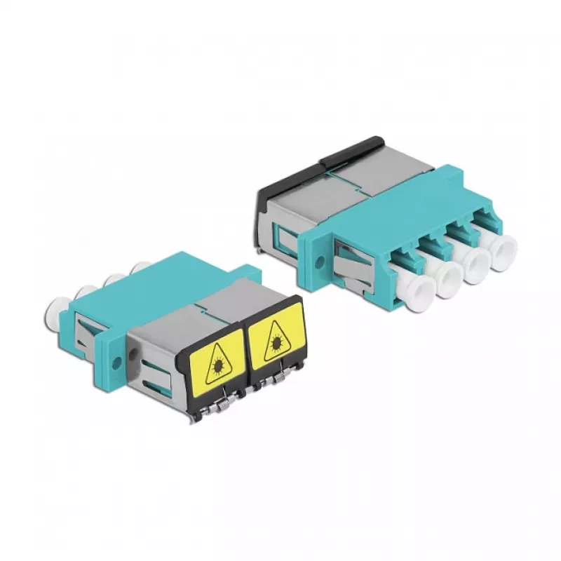 Glasvezelkoppeling DeLOCK 86905 LC quad bus naar LC quad bus multimode aqua