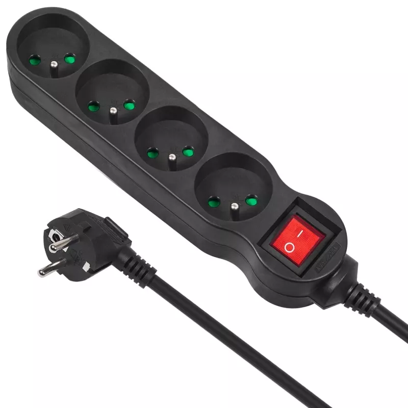 MCE182 elektrisch verlengsnoer stekkerdoos 4 stopcontacten (5 M) - Maclean