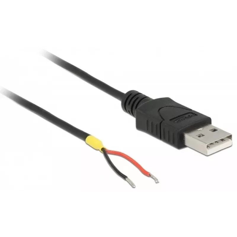 Delock kabel USB2.0 Type-A-stekker > 2 x open kabeleinden - 1,5 m - zwart (85664)