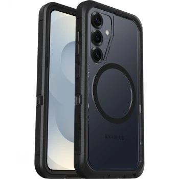 OtterBox Defender XT Clear Magnets voor Samsung Galaxy S25 transparant/zwart displaybeschermfolie van gehard glas