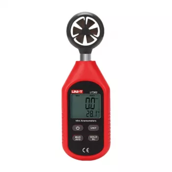 Handanemometer Unit UT363 — wind snelheids- en temperatuurmeting, compact draagbaar meetinstrument