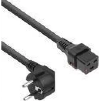 ACT stroomsnoer CEE 7/7 stekker (haaks) - C19 IEC Lock zwart 2 m, EL262S