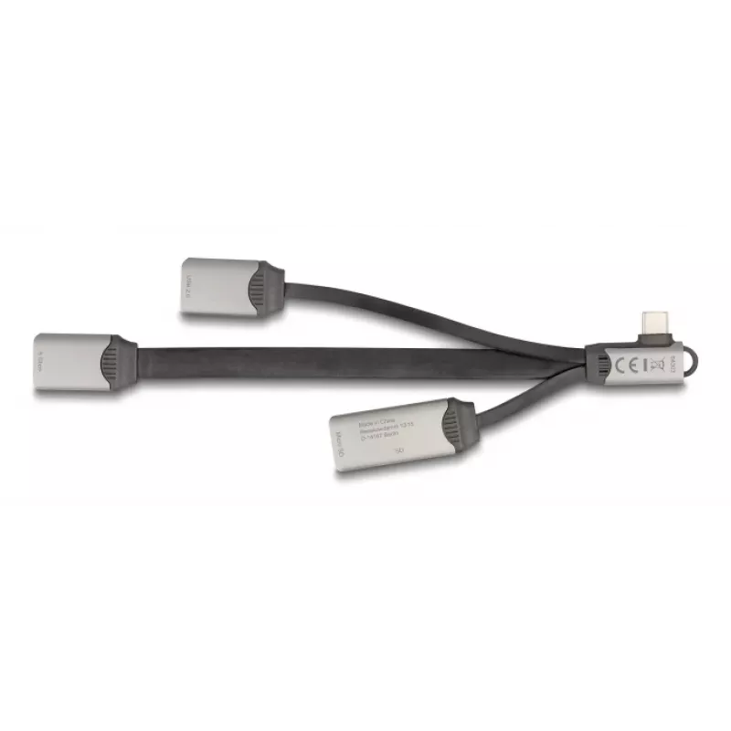 DeLOCK 64303 USB 3.2 Gen 1 Type-C Hub 5000 Mbit/s Grijs