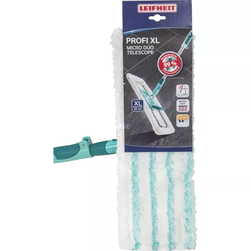 Mop Leifheit 55049 microvezel mop voor laminaat, tegels en hout, grijs/turquoise
