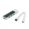 ROLINE mobiele USB 3.2 Gen 1 hub, 4-voudig, type A+C aansluitkabel