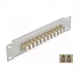 Glasvezel patchpaneel DeLOCK 10 inch 12 poorten LC duplex beige 1U grijs