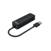 UNITEK uHUB Q4 USB 3.2 Gen 1 (3.1 Gen 1) Type-A 5000 Mbit/s zwart