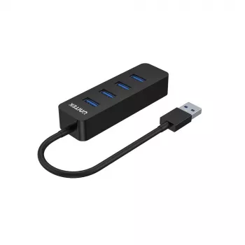 UNITEK uHUB Q4 USB 3.2 Gen 1 (3.1 Gen 1) Type-A 5000 Mbit/s zwart
