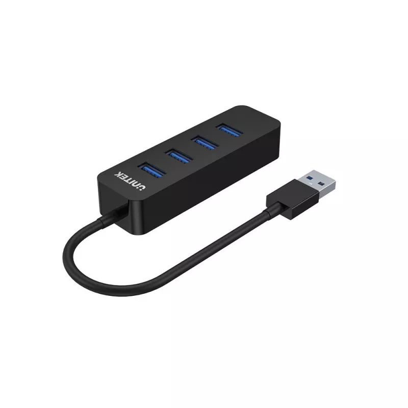 UNITEK uHUB Q4 USB 3.2 Gen 1 (3.1 Gen 1) Type-A 5000 Mbit/s zwart