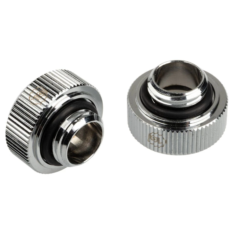 Adapter G1/4 inch buitendraad naar 16 mm hardtube BitsPower Touchaqua TA-FH16-GS, 2-pack, zilver
