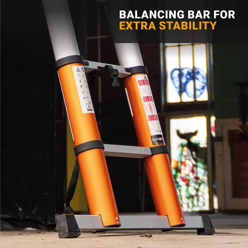 Telescoopladder Batavia B.V. Giraffe AIR 3,81 m, compacte uitschuifbare aluminium ladder