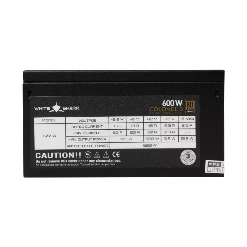 Voeding White Shark GPSU-B600S Colonel-3 600W