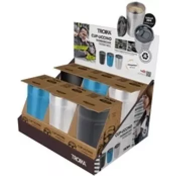Thermobeker-set TROIKA toonbankdisplay 6×CUP-UCCINO — 6 stuks, geïsoleerde drinkbekers