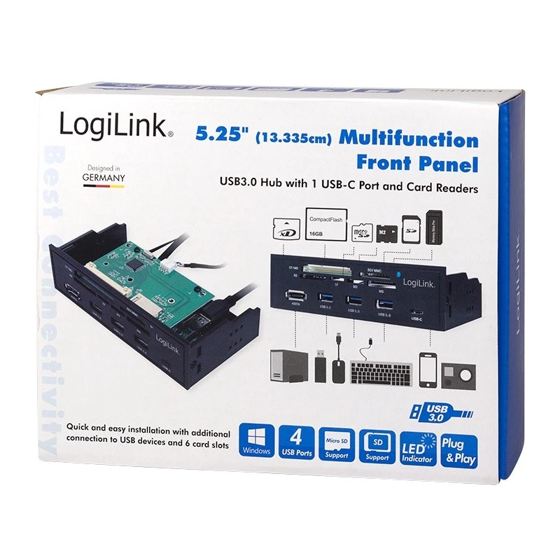 Kaartlezer LogiLink UA0341 SATA intern zwart