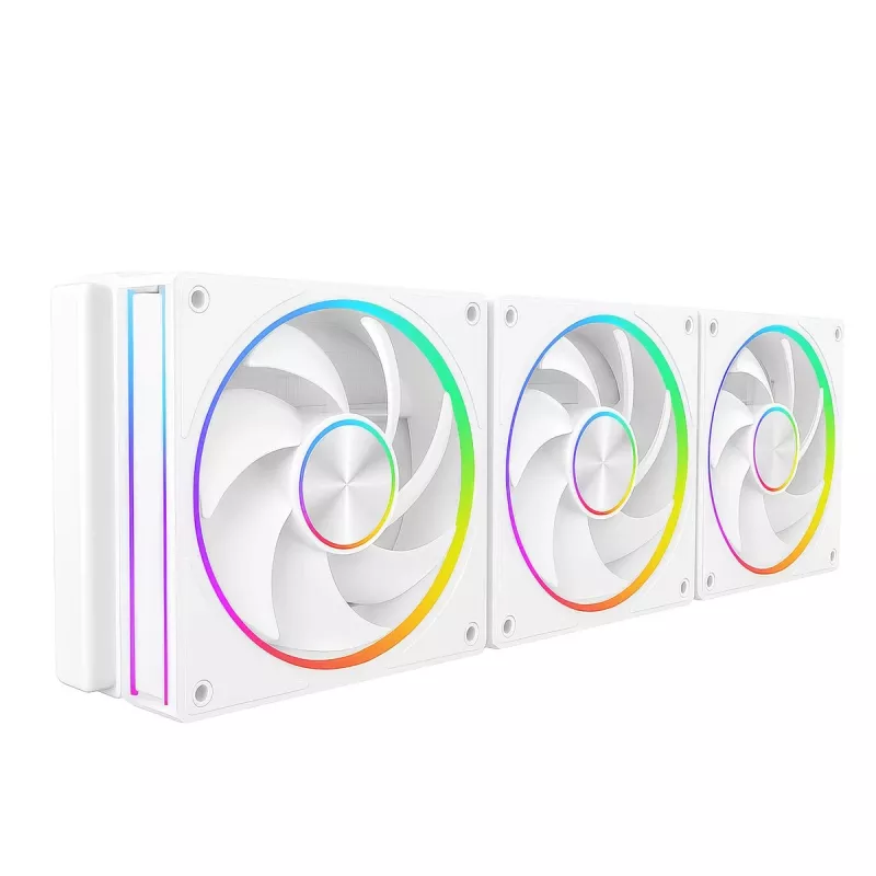Behuizingsventilator MODECOM VOLCANO LOOP 120 ARGB wit – 120 mm, ARGB-verlichting, PWM-ondersteuning, 400–1400 t/min