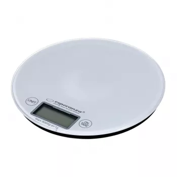 Elektronische keukenweegschaal ESPERANZA EKS003W, 5 kg capaciteit, 1 g nauwkeurigheid, gehard glas, touchbediening