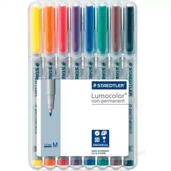 Markeerstift Staedtler 315 WP8 zwart blauw bruin groen oranje rood violet geel