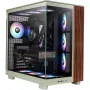 View 380 XL WS ARGB, towerbehuizing lichtgroen/hout, gehard glas x 2, houtstructuur