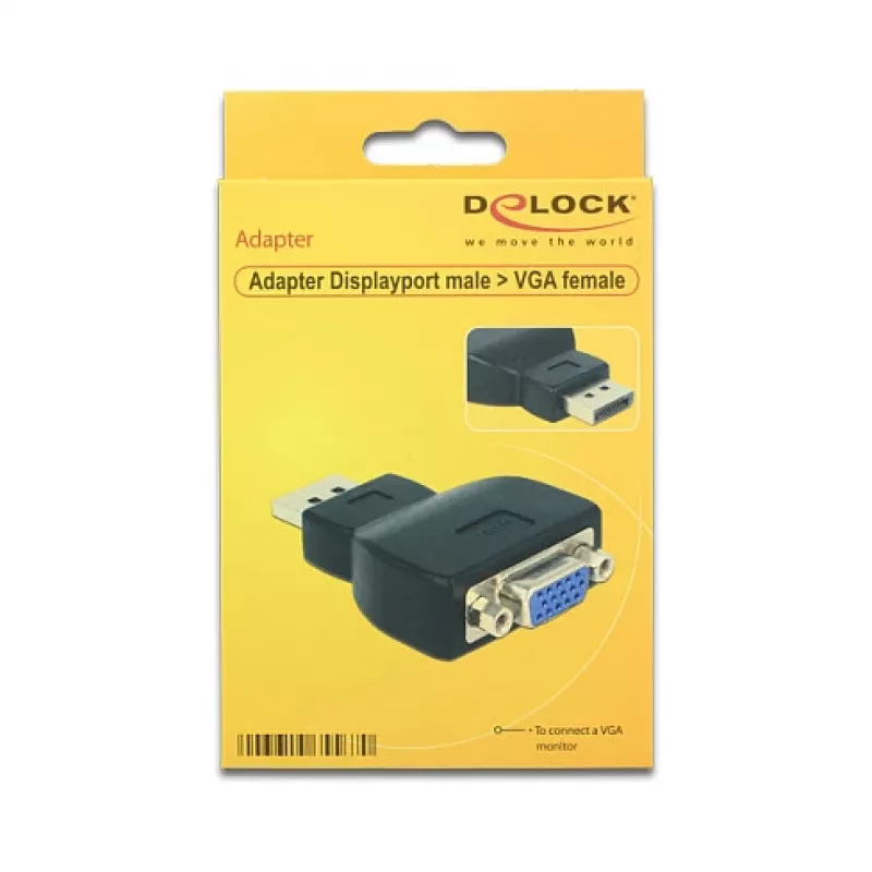 DeLOCK 65567 kabel, DisplayPort naar VGA, zwart