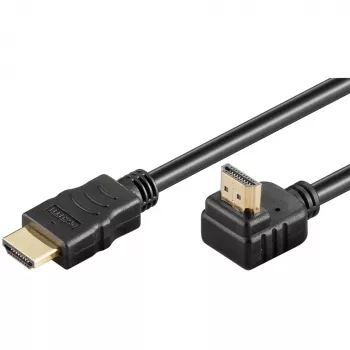 Goobay 61296 - High Speed HDMI-kabel met ethernet-haakse stekker 4K60Hz 2.0 - kabel - digitaal/display/video