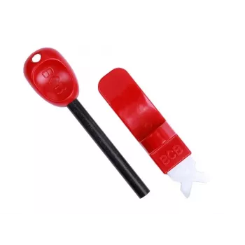 Overlevingskompas BCB CN340 — compact kompas met lichtgevende wijzerplaat, kunststof greep, 110 mm, 47 g, rood
