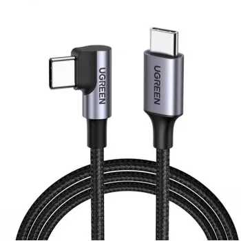 Ugreen USB-C (recht) / USB-C (haaks) PD QC 60W 3A 0,5 m US255 (grijs)