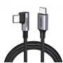 Ugreen USB-C (recht) / USB-C (haaks) PD QC 60W 3A 0,5 m US255 (grijs)