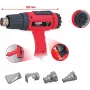 Heteluchtpistool-set ks tools 960.1190 met 4 opzetstukken – elektrisch heteluchtapparaat voor verwarmen, drogen en krimpkousen