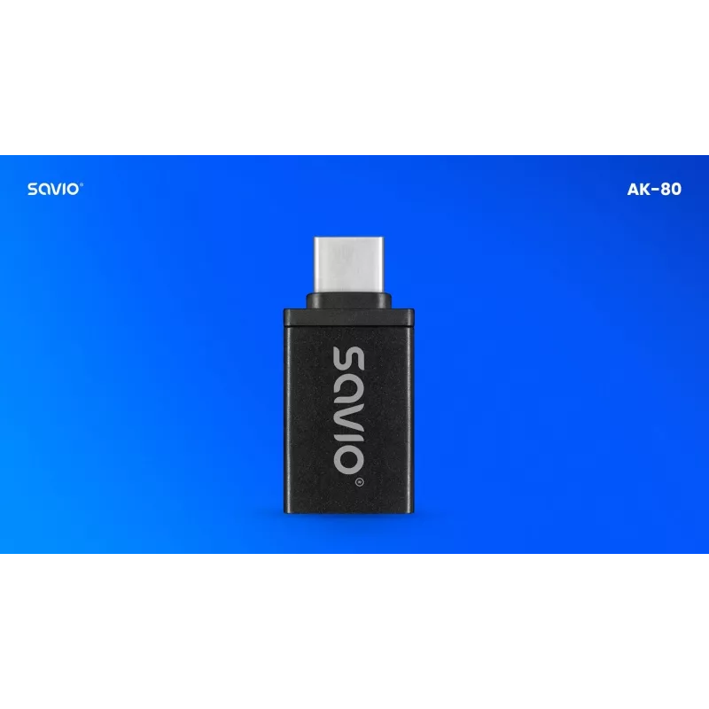 Savio AK-80 videokabel-adapter 0m USB Type-A USB Type-C zwart