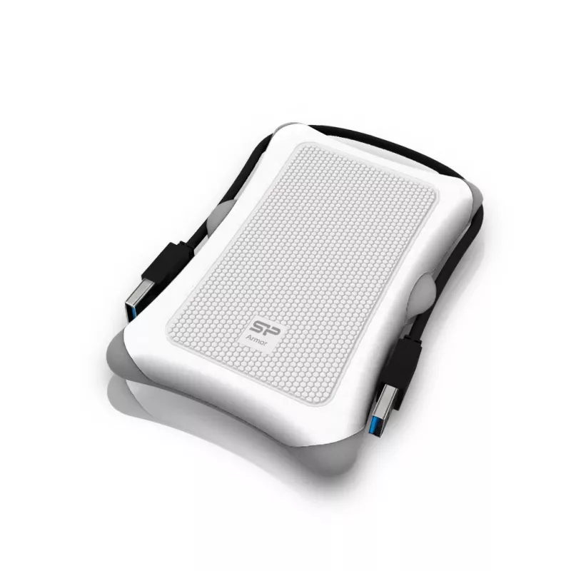 Externe HDD Silicon Power Armor A30 2 TB 2,5 inch USB 3.2 Gen 1, wit, schokbestendig, 256-bits AES